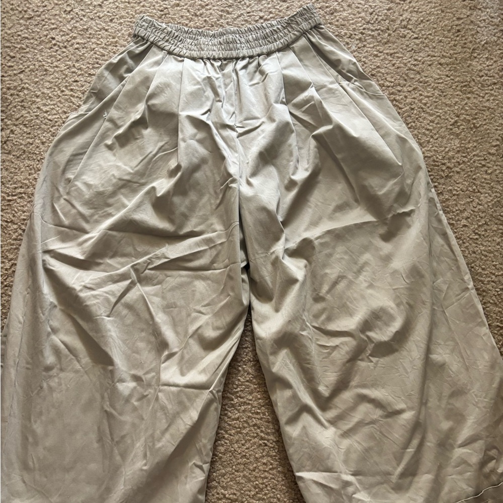 TOME Tan Pleated Front Wide Leg Pants Size XS